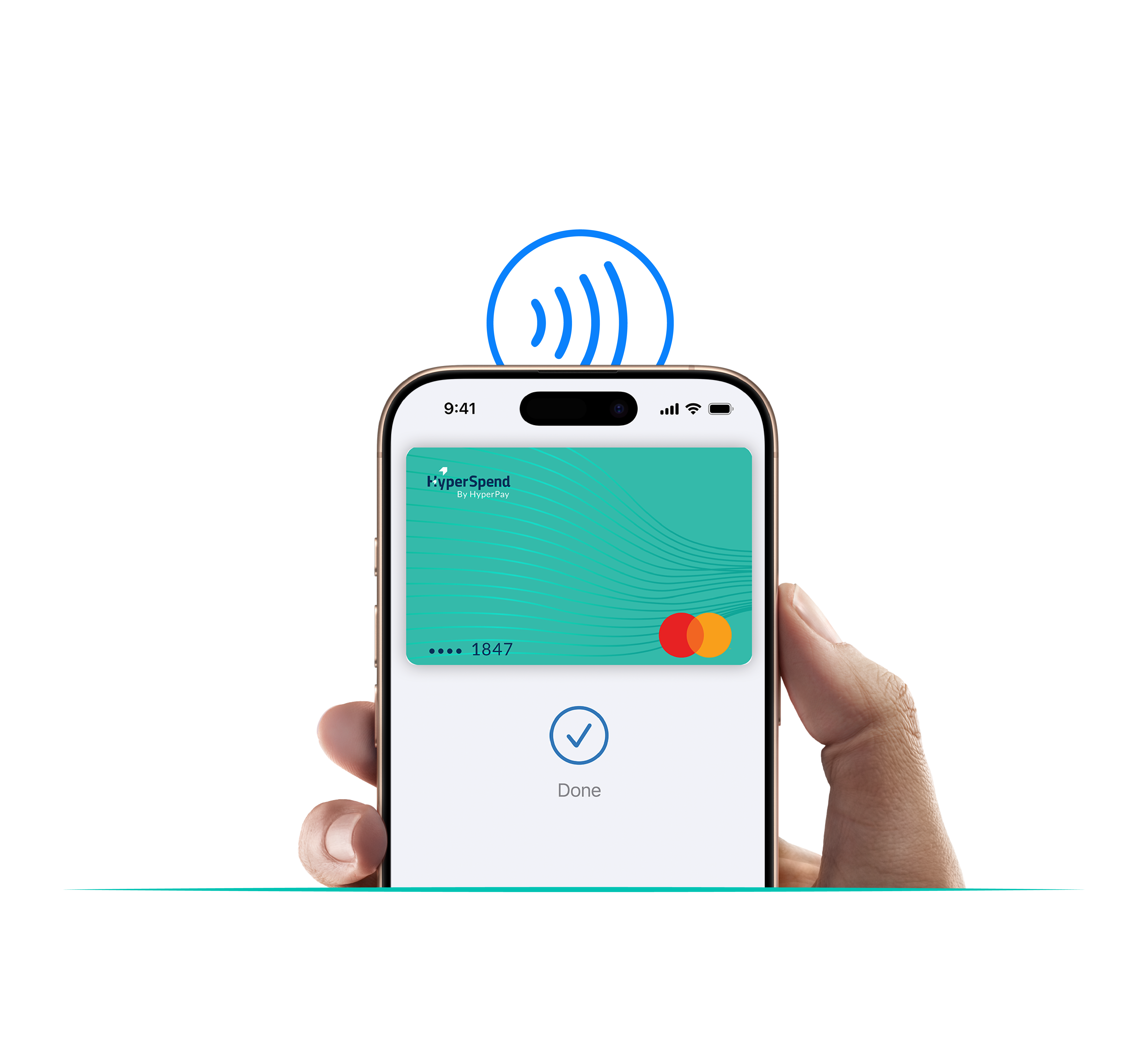 الدفع اللاتلامسي باستخدام بطاقة HyperSpend مع Apple Pay